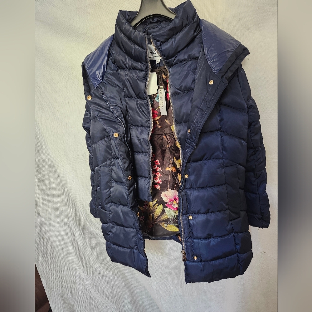 Jason Wu Women’s Hooded Puffer Coat in Navy Sz M